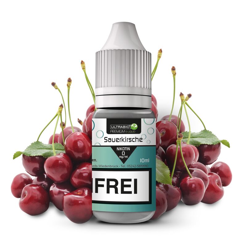 Kirsche-Sauerkirsche Mix Nikotinliquid - ULTRABIO 10 ml 0 mg