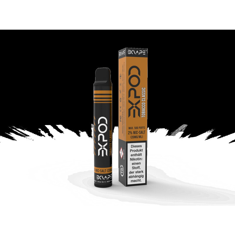 EXVAPE EXPOD - Tobacco Classic Einweg Ezigarette 20mg/ml