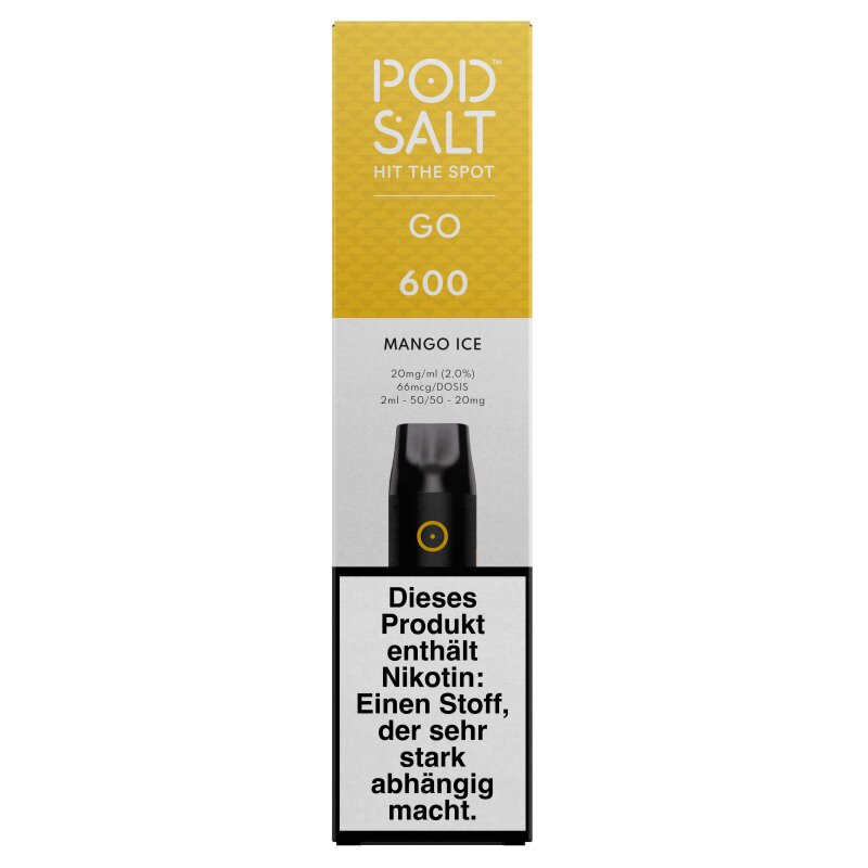 Pod Salt Go 600 - Mango Ice 20mg mit Banderole