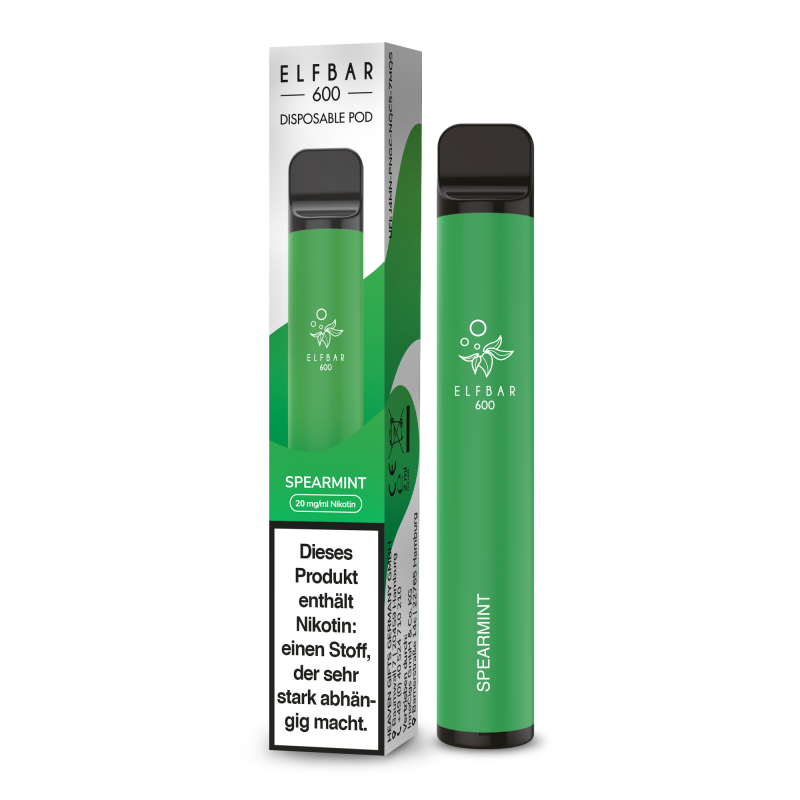 Elfbar 600 Spearmint Einweg E-Zigarette 20 mg