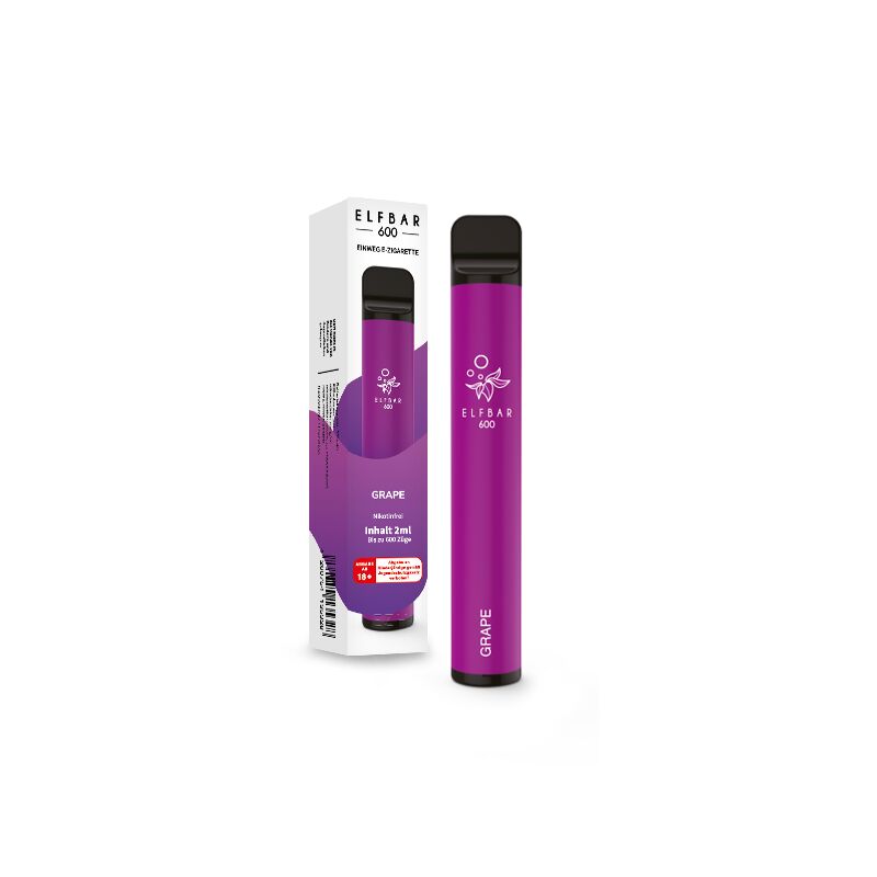 Elfbar 600 Grape Einweg E-Zigarette 0 mg nikotinfrei