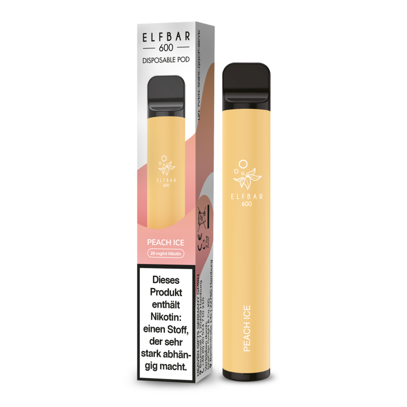 Elfbar 600 Peach Ice Einweg E-Zigarette 20 mg