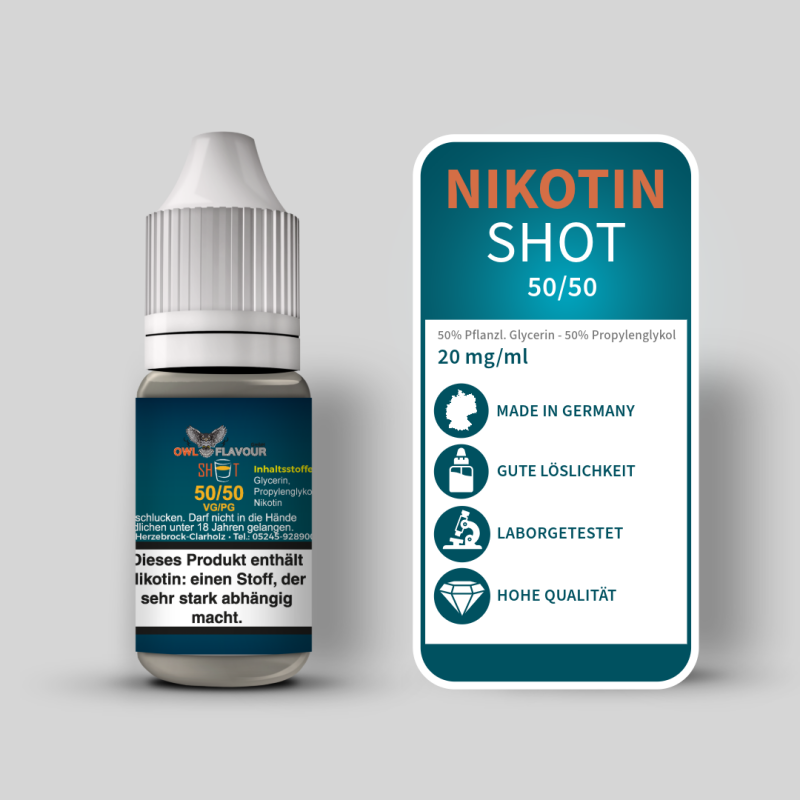 10x Nikotinshot 50/50 (20 mg) - OWL
