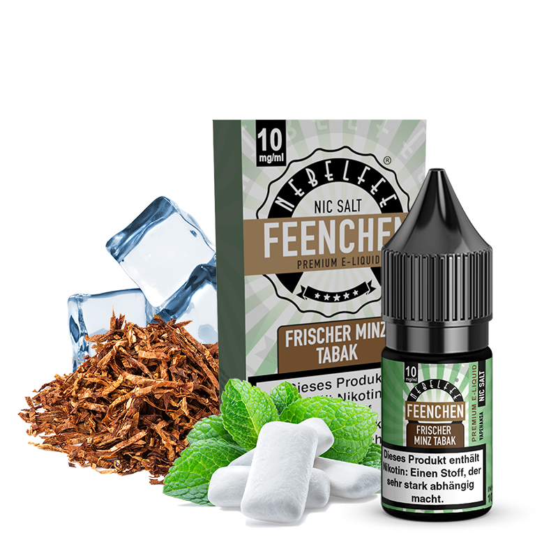 Nebelfee Frischer Minz Tabak Feenchen Nicsalt Liquid 10 ml 10 mg