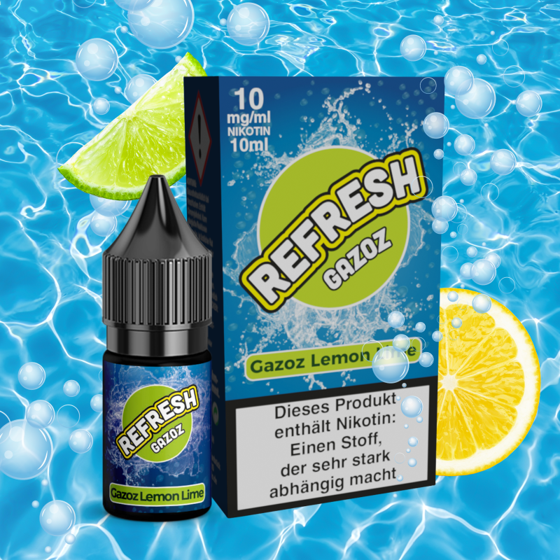 Lemon Lime Brause Nikotinsalzliquid - REFRESH GAZOZ 10 ml 10 mg