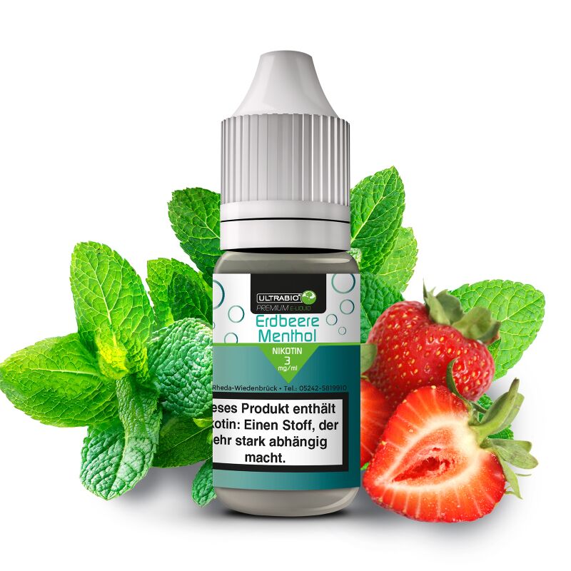Ultrabio E-Liquid Erdbeer-Menthol Liquid 10 ml  3 mg
