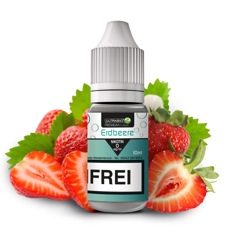 Erdbeere Nikotinliquid - ULTRABIO 10 ml 0 mg