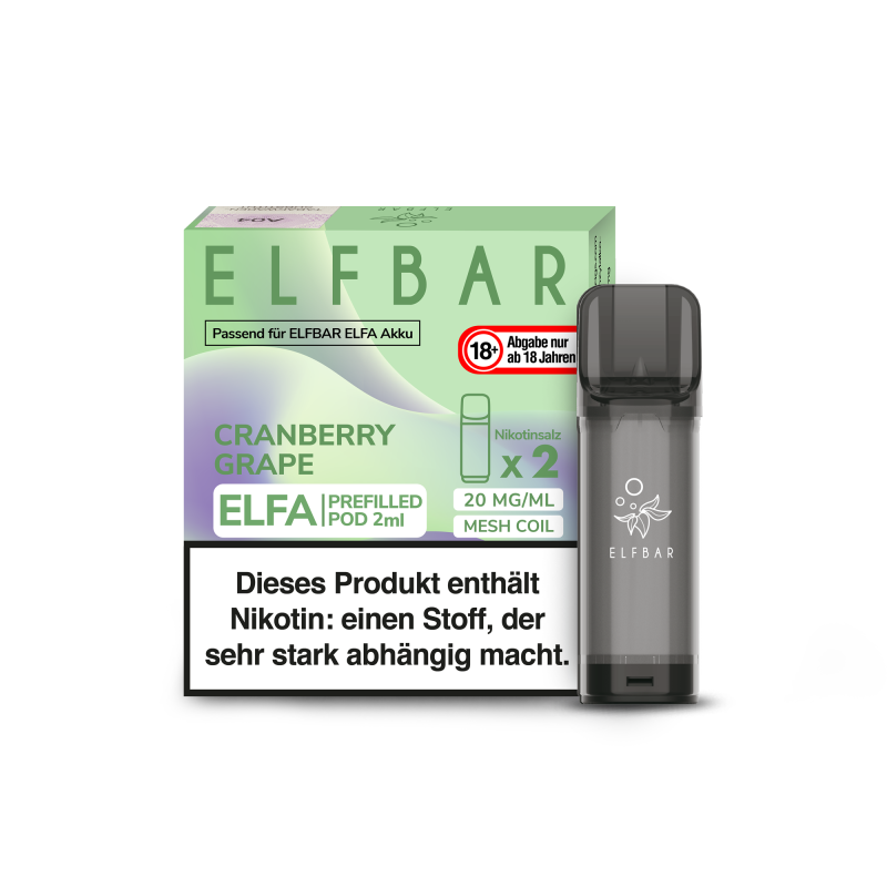 ELFA Cranberry Grape Prefilled Pod by ELFBAR 2er Pack 20 mg