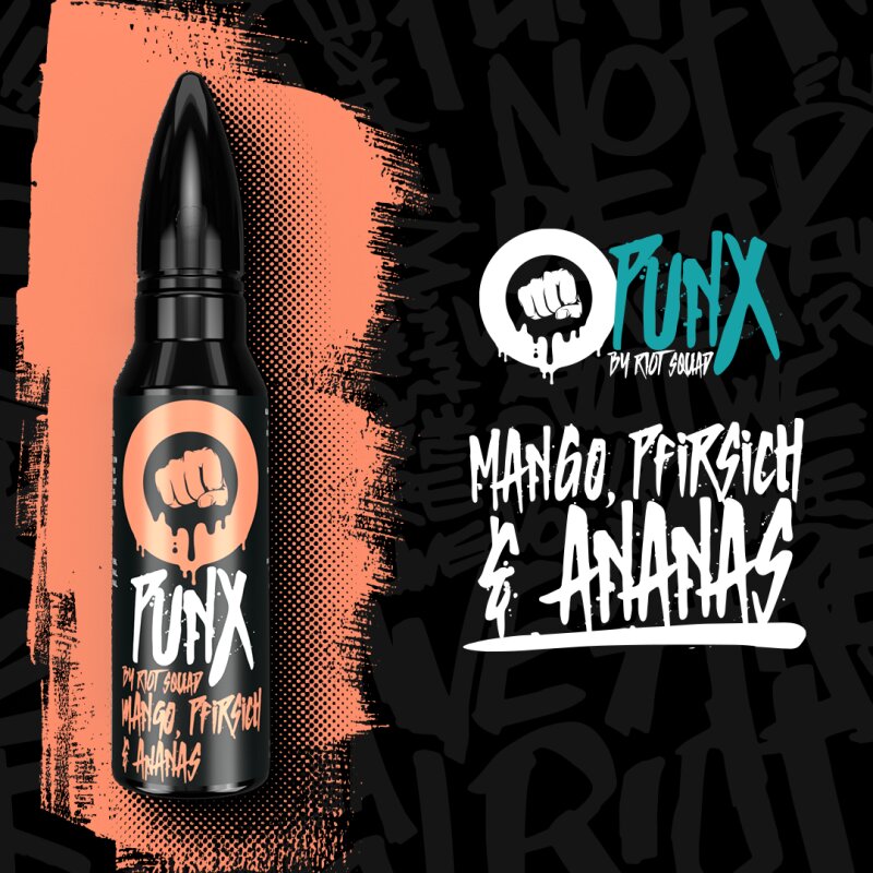 PUNX by Riot Squad - Mango, Pfirsich & Ananas - 5ml Aroma (Longfill) mit Banderole