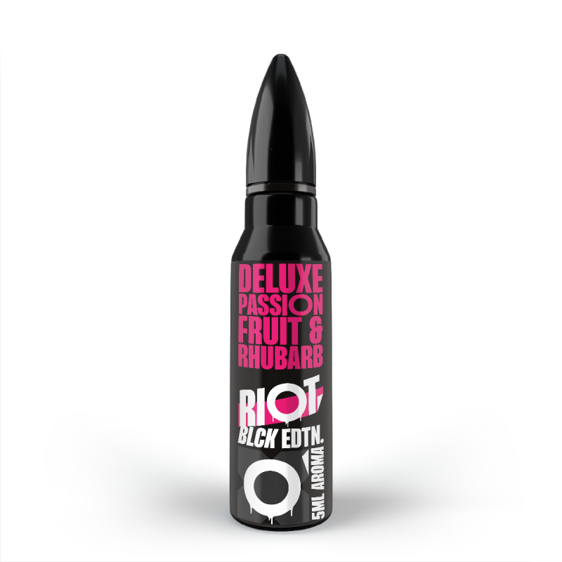 Riot Squad - Black Edition - Deluxe Passionfruit & Rhubarb - 15ml Aroma (Longfill) mit Banderole