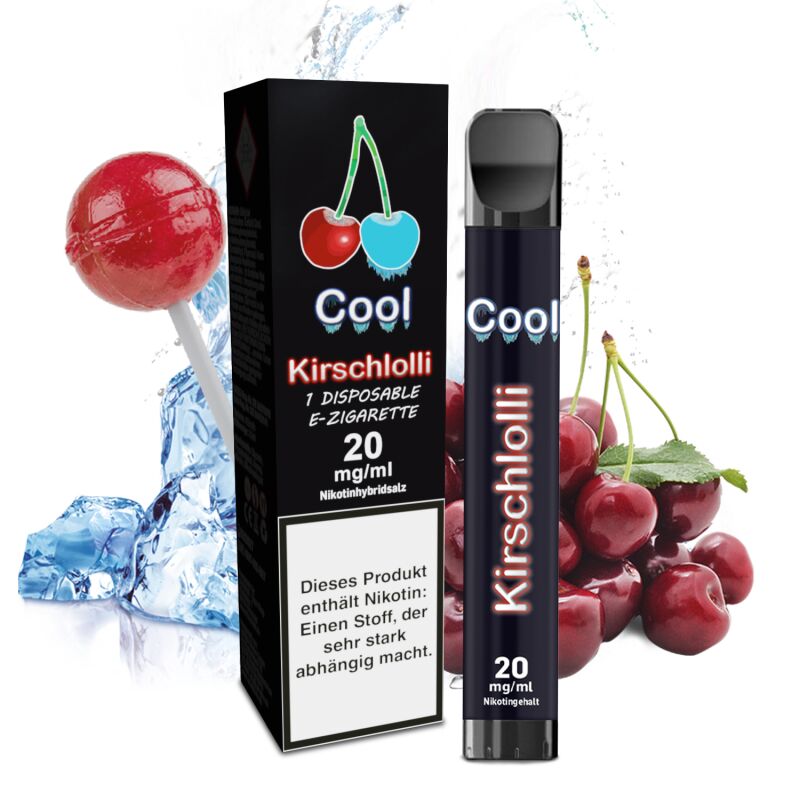 Kirschlolli Cool Einweg E-Zigarette 600 Züge 20 mg