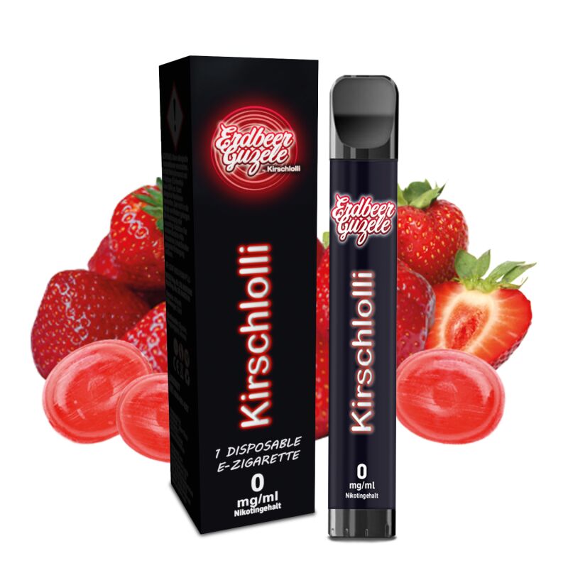 Kirschlolli Erdbeer Guzele Einweg E-Zigarette 600 Züge nikotinfrei