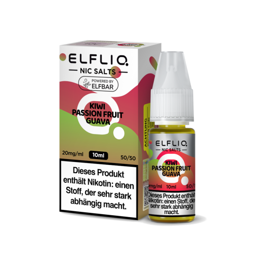 Kiwi Passion Fruit Guava Liquid | ELFLIQ Nikotinsalz 10...