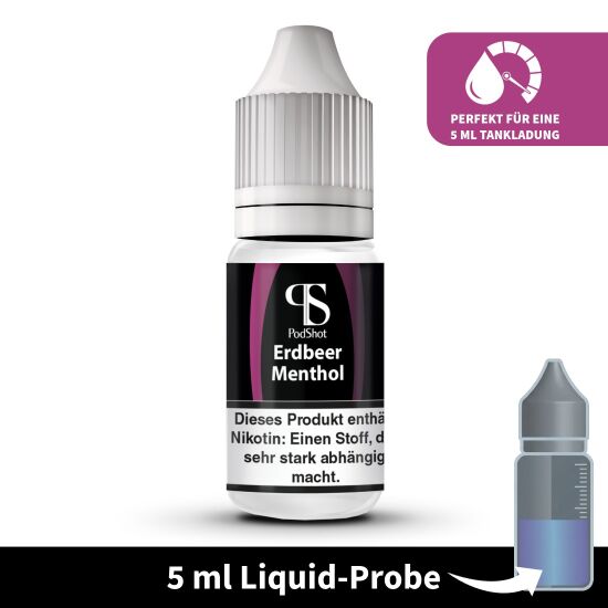 Liquid-Probe 5 ml: Strawberry Menthol - Perfekt zum Testen