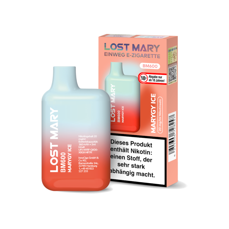 Lost Mary Marygy Ice BM600 Einweg E-Zigarette 20 mg