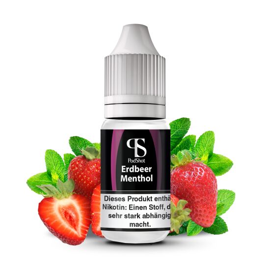 Strawberry Menthol Liquid Podshot 10 mg Hybrid