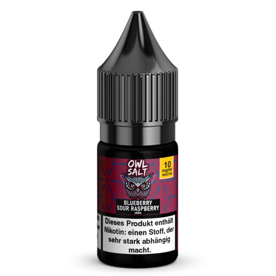 Blueberry Sour Raspberry Liquid | OWL SALT Nikotinsalz 10...