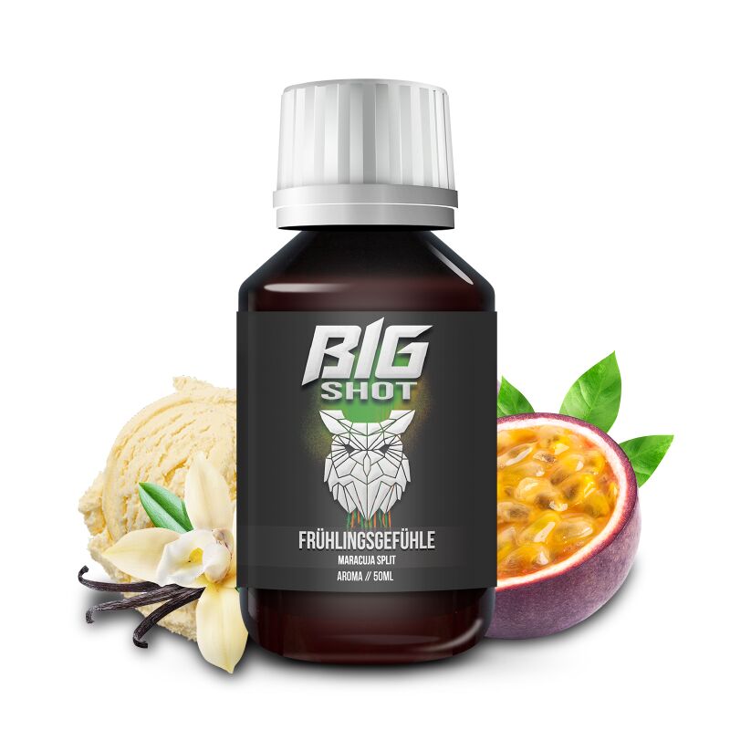 Maracuja Vanilleeis 50 ml Aroma in 500 ml Flasche Big Shot Frühlingsgefühle