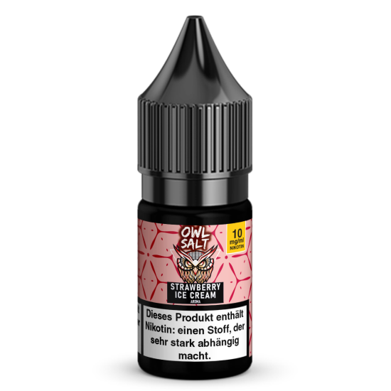 Strawberry Ice Cream Liquid | OWL SALT Nikotinsalz 10 ml...