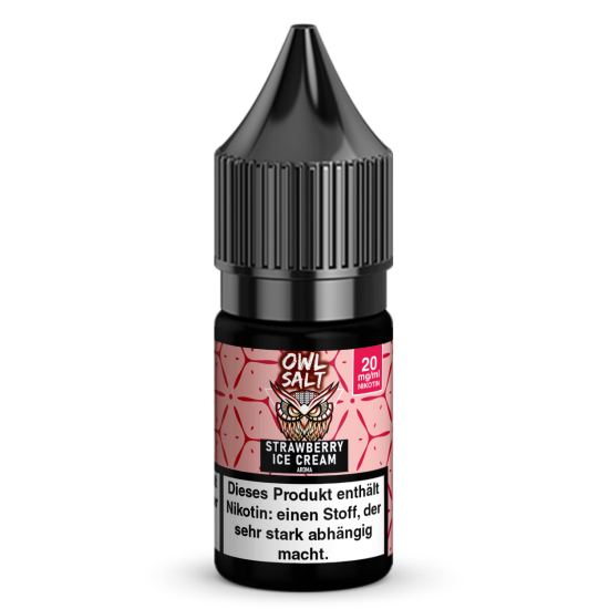 Strawberry Ice Cream Liquid | OWL SALT Nikotinsalz 10 ml...