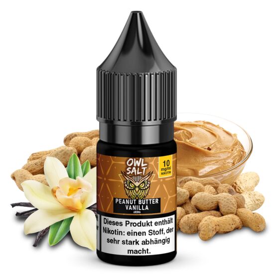 Peanutbutter Vanilla Liquid | OWL SALT Nikotinsalz 10 ml...