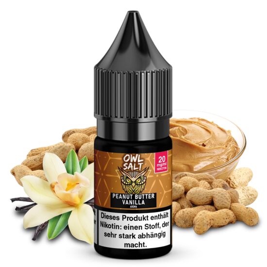 Peanutbutter Vanilla Liquid | OWL SALT Nikotinsalz 10 ml...