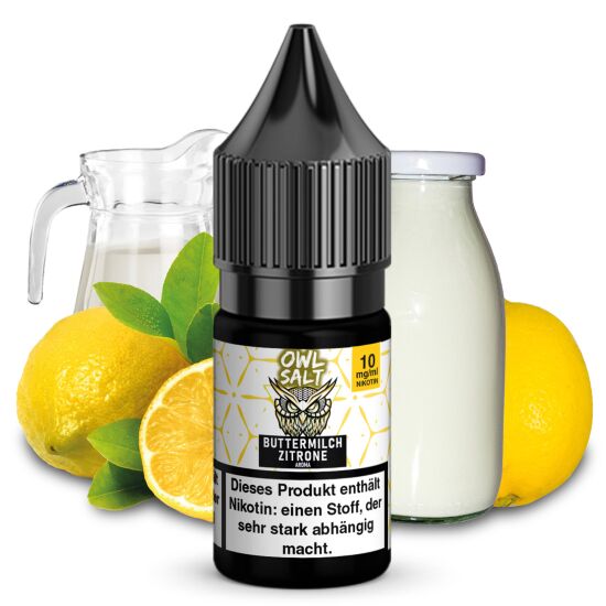 Buttermilch Zitrone Liquid | OWL SALT Nikotinsalz 10 ml...