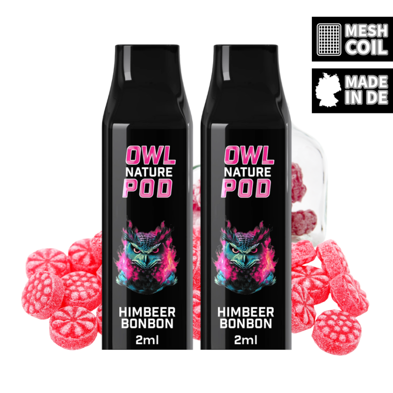 OWL Nature Pod Himbeerbonbon Geschmack 2ml 0 mg Doppelset