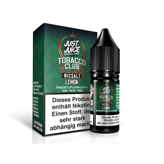 JUST JUICE Nikotinsalz Liquid 10ml 20 mg Lemon Tobacco