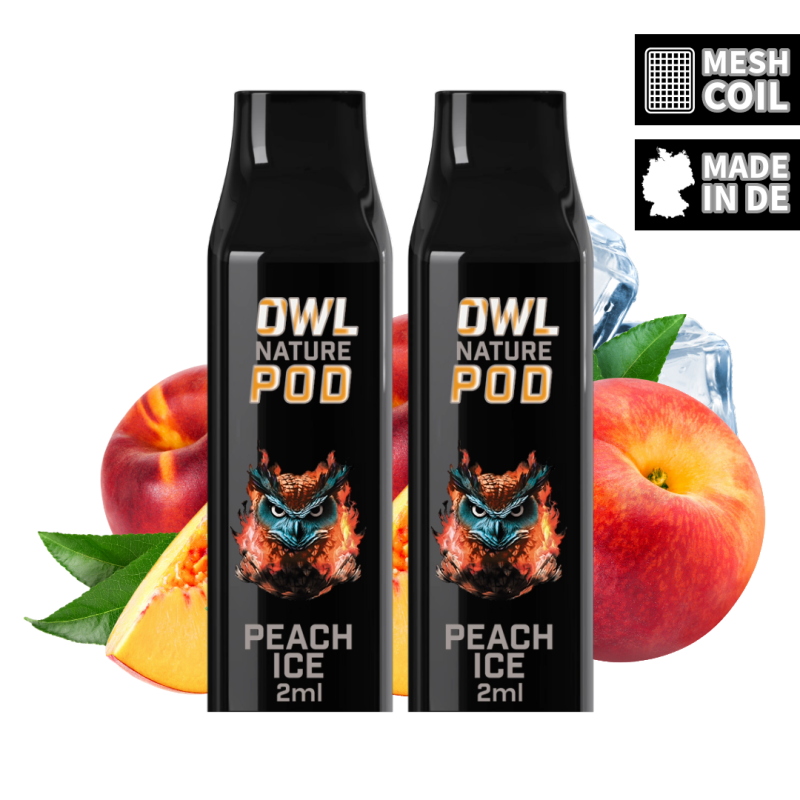 OWL Nature Pod Peach Ice Nikotinsalzliquid Tank Doppelset
