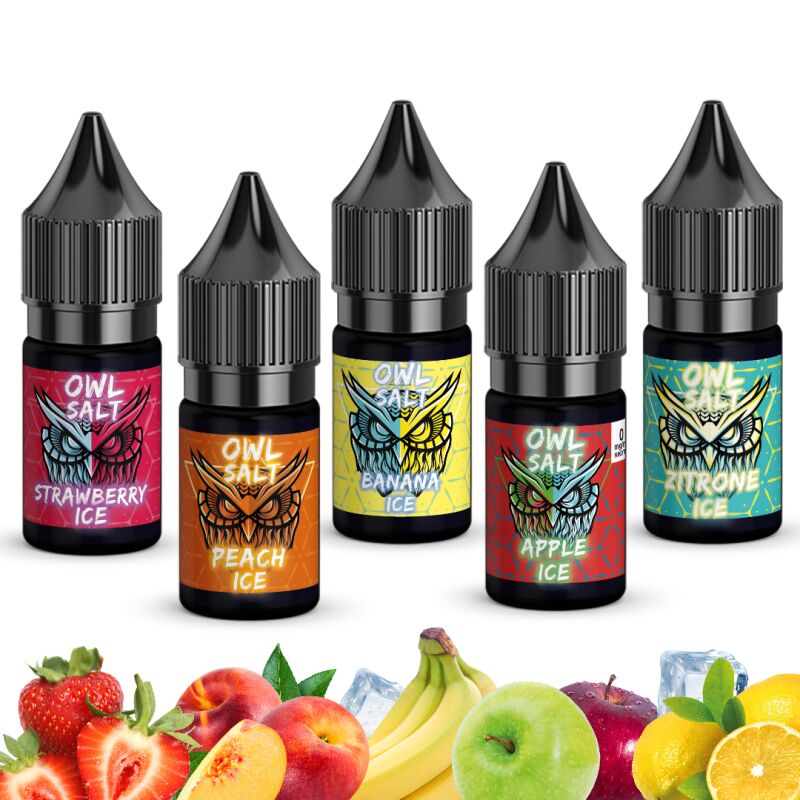 Liquid Probiersets 0 mg Iced Fruits (5er Set) Startersets 10 ml OWL SALT