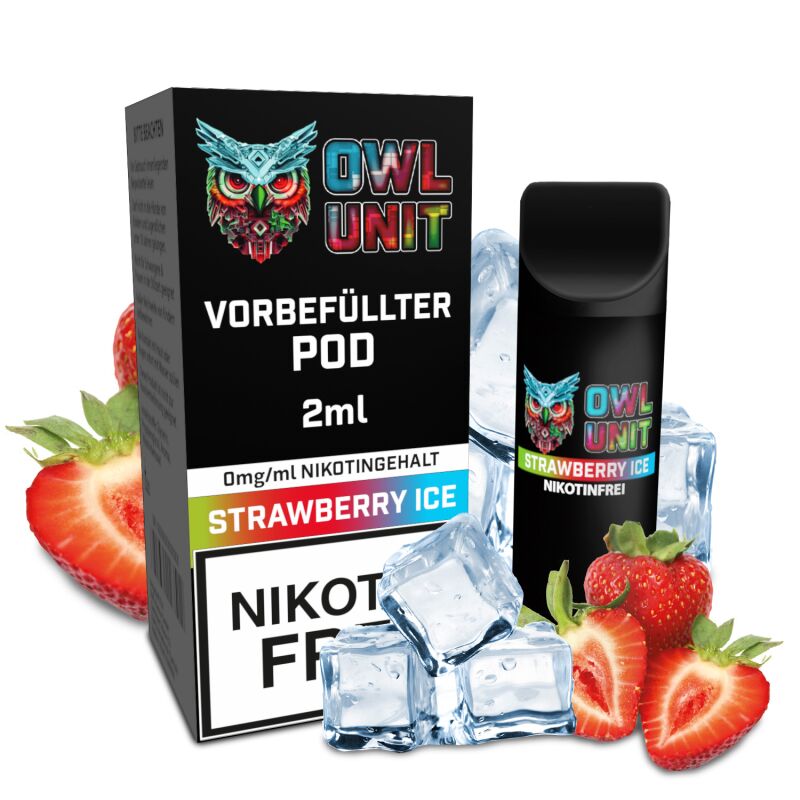 OWL Unit Tankeinheit Podsystem Strawberry Ice 2 ml 0 mg