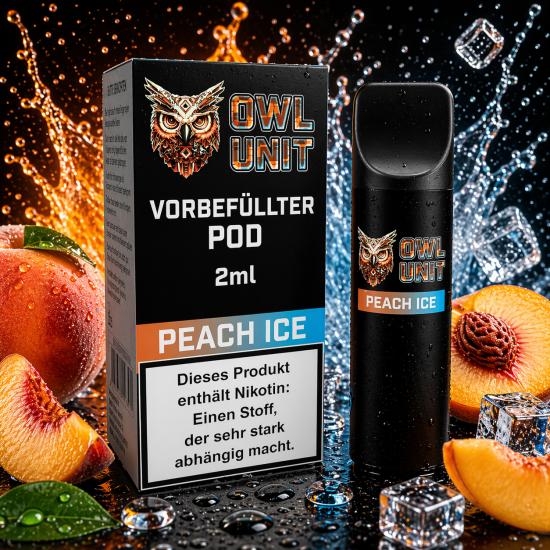 Peach Ice Pod | Prefilled Pod 2 ml (OWL SALT Style) 10 mg