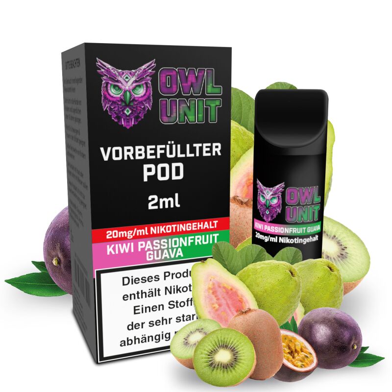 Kiwi Passionfruit Guava Pod | Prefilled Pod 2 ml (OWL SALT Style) 20 mg