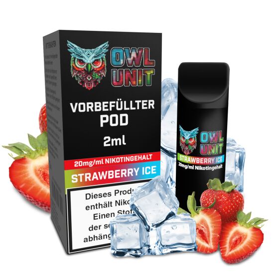 OWL Unit Tankeinheit Podsystem Strawberry Ice 2 ml 20 mg