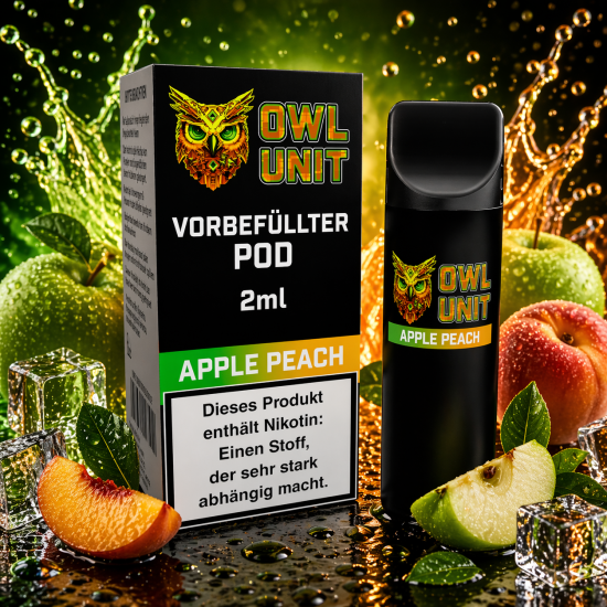 Apple Peach Prefilled Pod OWL Unit 600 Puffs