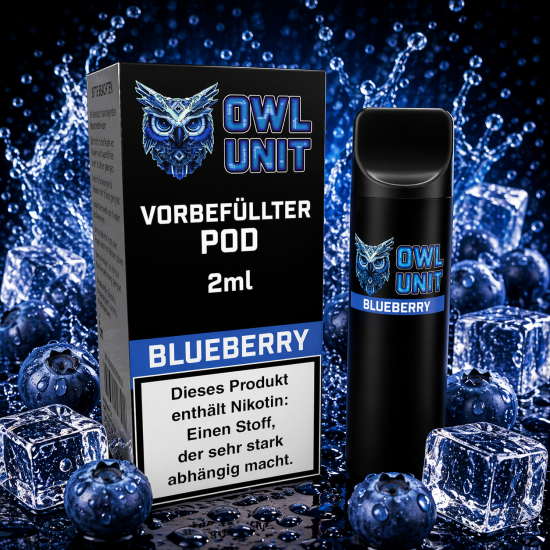 Blueberry Prefilled Pod OWL Unit 600 Puffs