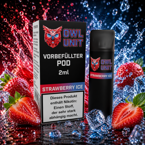 Strawberry Ice Prefilled Pod OWL Unit 600 Puffs