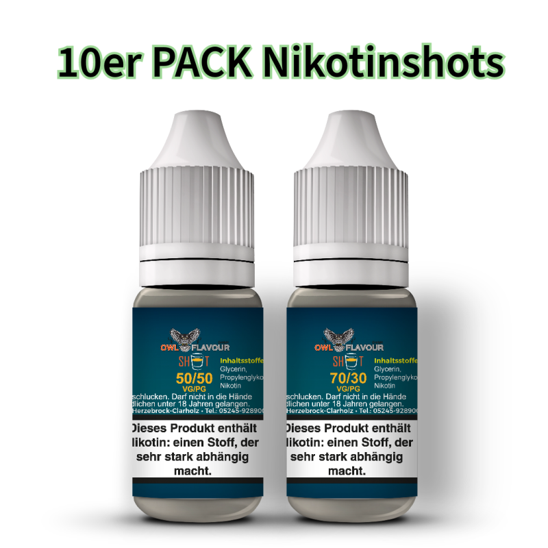 Angebotspack OWL Nikotinshot 10er Pack x 10 ml 20 mg mit Banderole