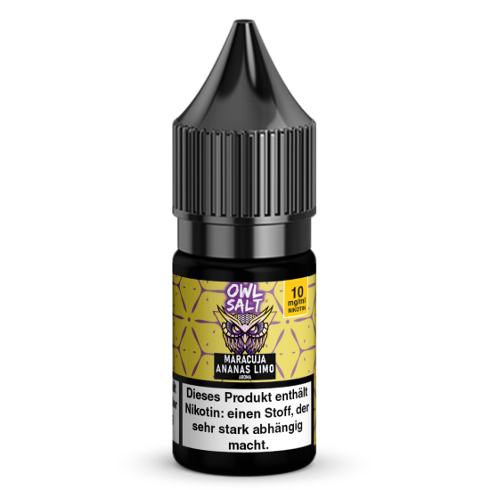 Liquid Maracuja Ananas Limo Aroma - OWL SALT 10 ml 10 mg