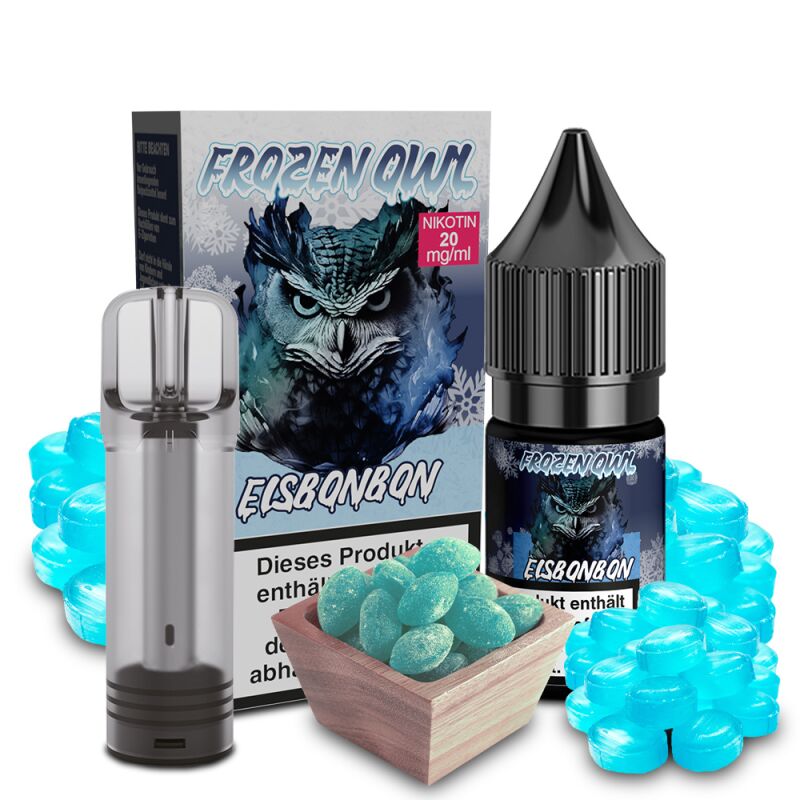 Frozen OWL Bundle Eisbonbon Nikotinsalz Liquid 10 ml 20 mg inkl. CUCO Leerpod