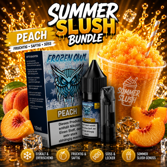 Slushy Summer Bundle: Peach Liquid 20 mg + 1 Refill Pod