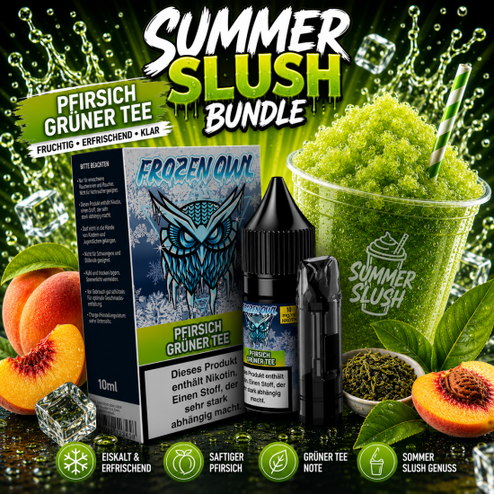 Slushy Summer Bundle: Pfirsich Gr&uuml;ner Tee Liquid 10...