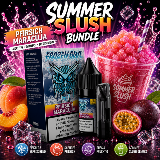 Slushy Summer Bundle: Pfirsich Maracuja Liquid 10 mg + 1...