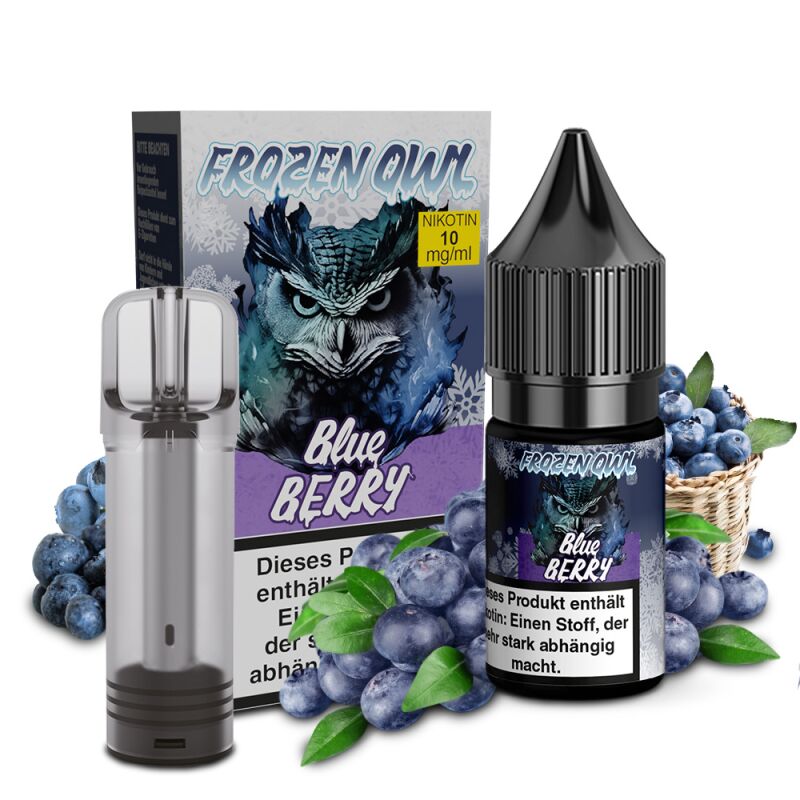 Frozen OWL Bundle Nikotinsalz Liquid 10 ml inkl. CUCO Leerpod 10 mg Blueberry