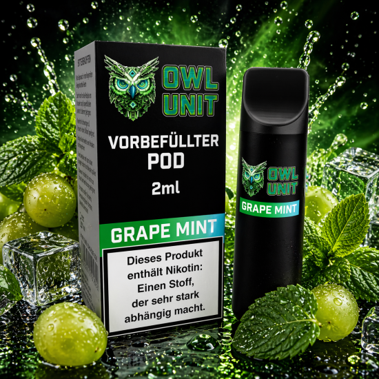 Grape Mint Pod | Prefilled Pod 2 ml (Frozen OWL Style) 10 mg