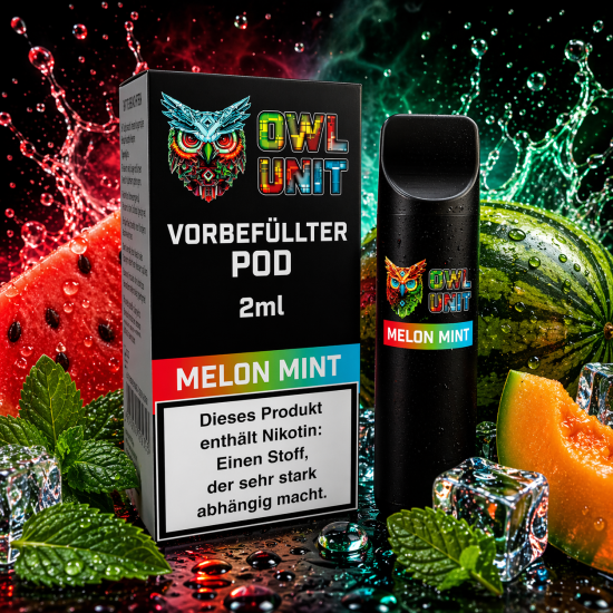 Melon Mint Pod | Prefilled Pod 2 ml (Frozen OWL Style) 20 mg