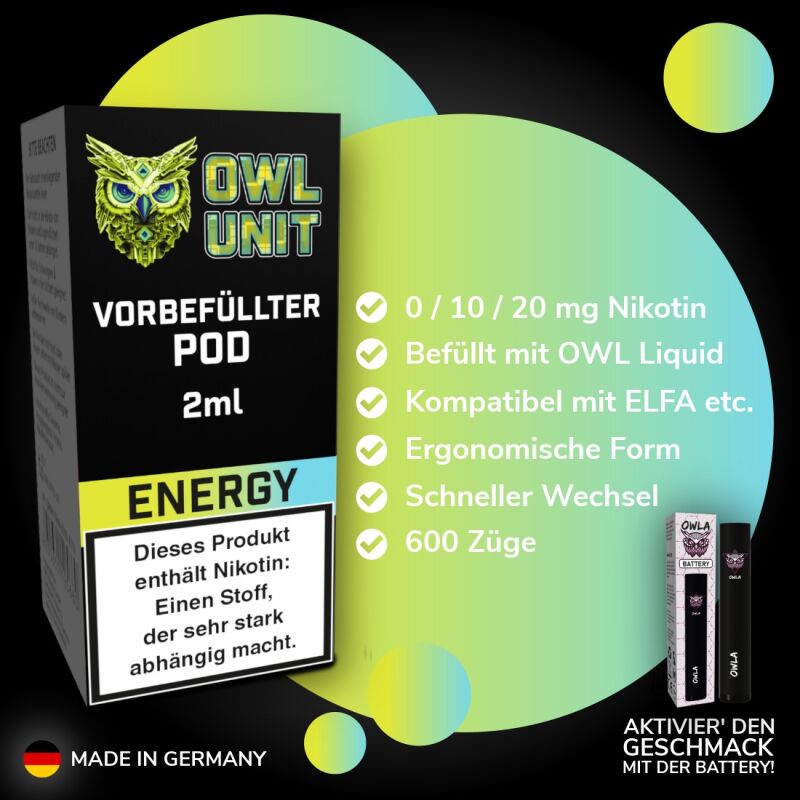 Energy Pod | Prefilled Pod 2 ml (OWL SALT Style) 20 mg