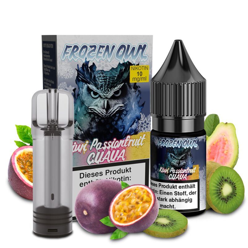 Frozen OWL Bundle Nikotinsalz Liquid 10 ml inkl. CUCO Leerpod 10 mg Kiwi Passionfruit Guava