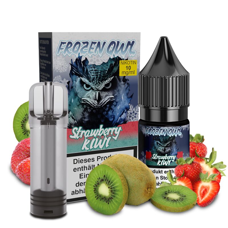 Frozen OWL Bundle Nikotinsalz Liquid 10 ml inkl. CUCO Leerpod 10 mg Strawberry Kiwi